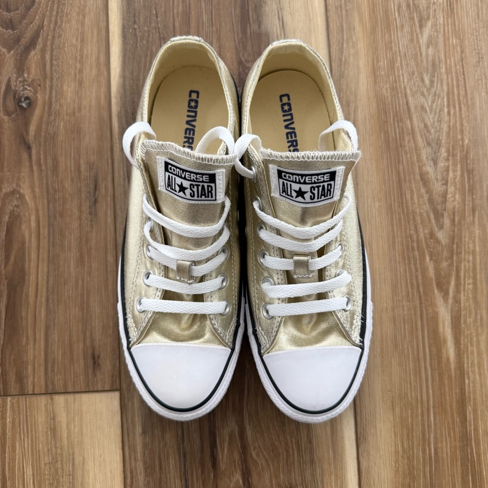 Gold metallic Converse all star chuck taylor sneakers